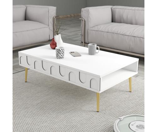 Kohvilaud Lyon 33 - White, Gold