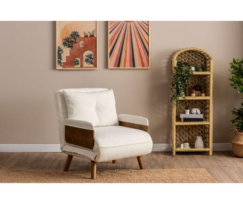 Diivan Cosmo Single - Teddy Fabric-White