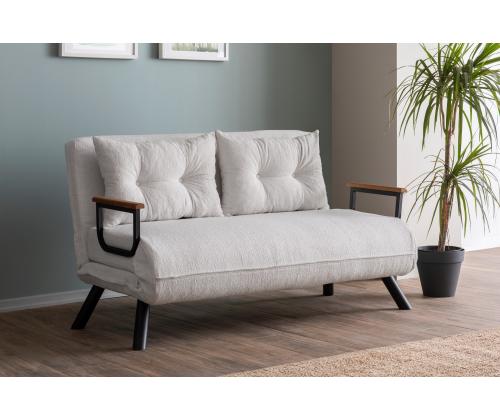 Diivan Sando 2-Seater - Teddy Fabric - White