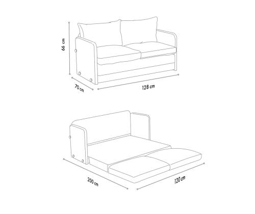 Diivan Saga 2-Seater - Light Grey