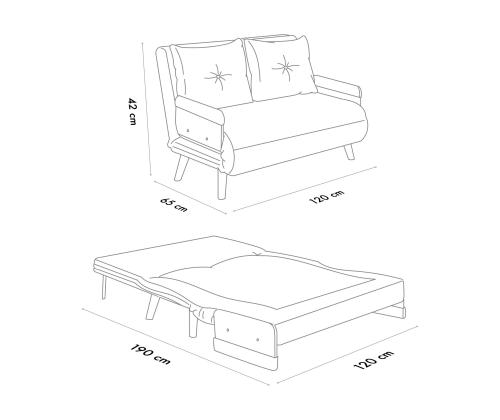 Diivan Cosmo 2-Seater - Black
