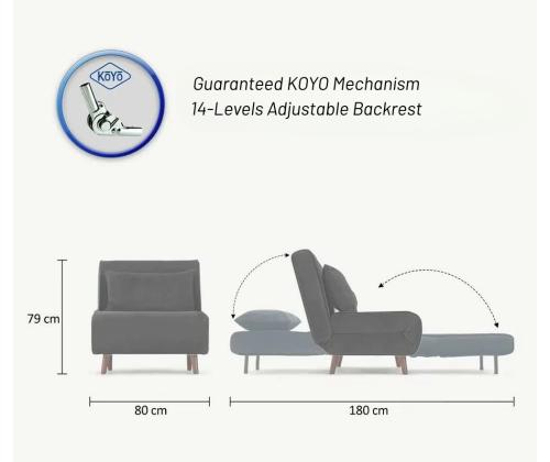 Diivan Folde Single - Teddy Fabric - White