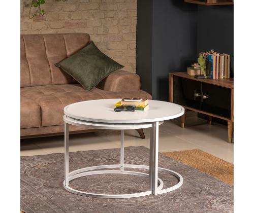 Mööblikomplekt lauad Tambur - White