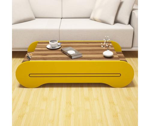 Kohvilaud Cool - Walnut, Yellow