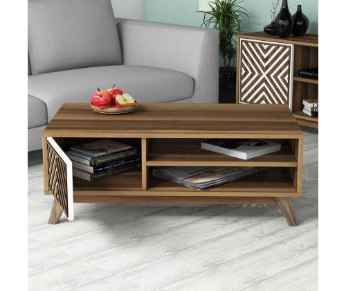 Kohvilaud Inci - Walnut, White