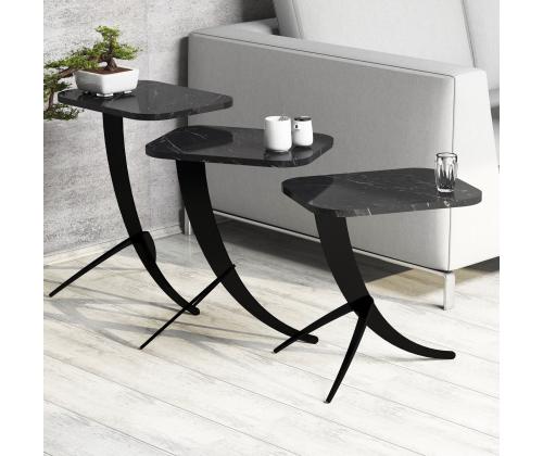 Mööblikomplekt lauad Pion - Black Marble