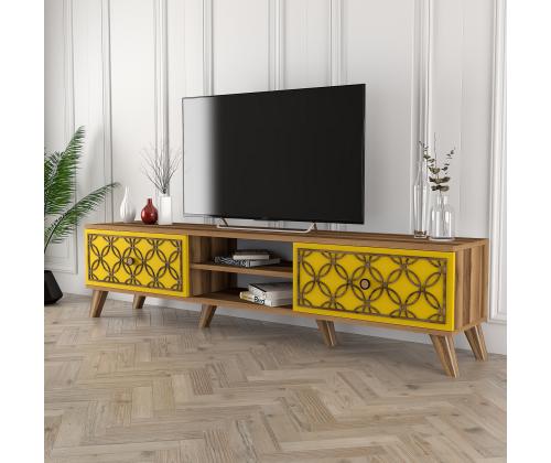 TV laud Class - Walnut, Yellow