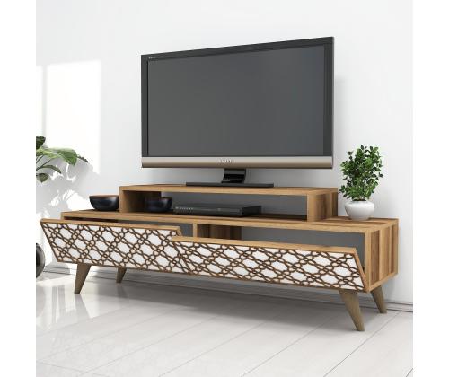 TV laud City - Walnut, White