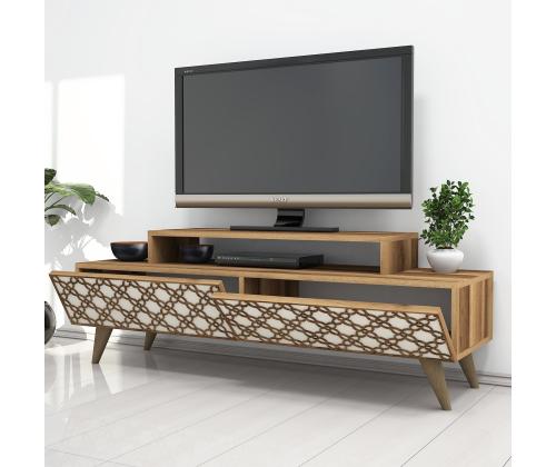 TV laud City - Walnut, Cream