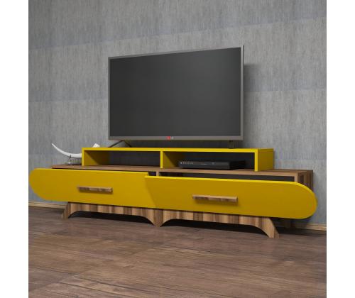 TV laud Flora - Walnut, Yellow