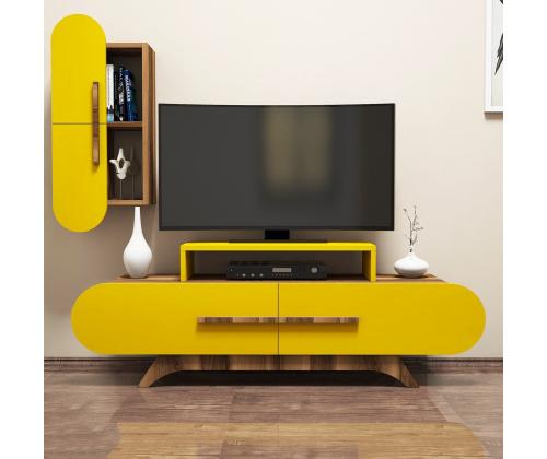 TV laud Rose S - Walnut, Yellow