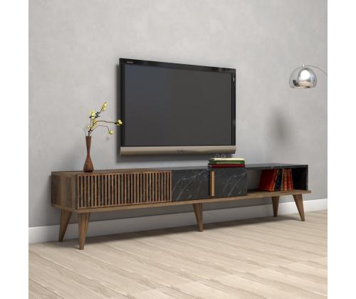 TV laud Milan - Walnut, Black