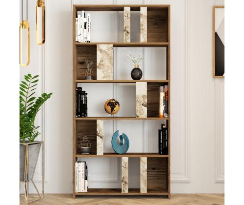 Lima - Walnut, White Marble