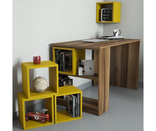 Box - Walnut, Yellow