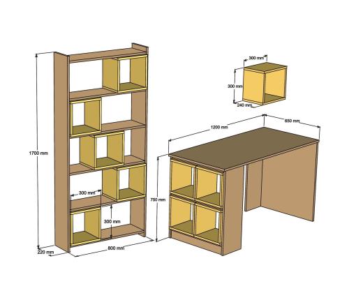 Box - Walnut, White