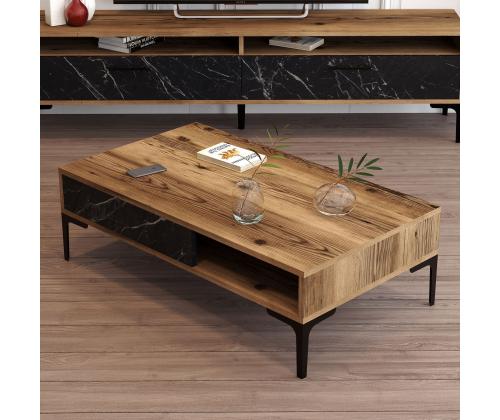 Kohvilaud Istanbul - Walnut, Black Marble