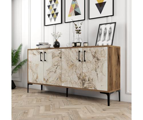 Kiev 160 - Walnut, White Marble