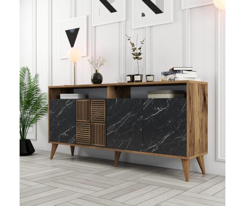 Milan 160 - Walnut, Black Marble
