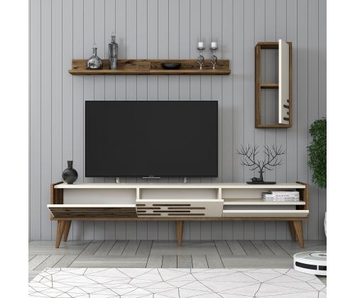 TV laud Valensiya - Walnut, Cream