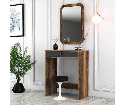 Laud Lizbon Mirror - Walnut, Anthracite