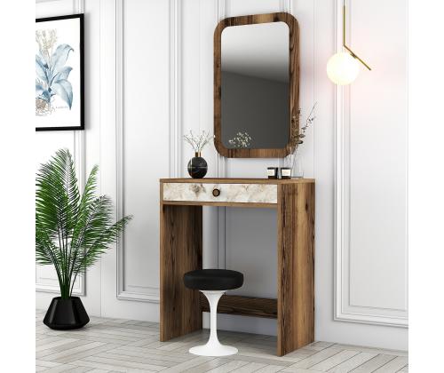 Laud Lizbon Mirror - Walnut, White, Marble