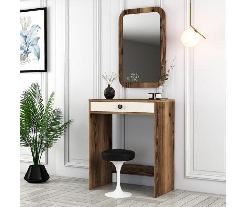 Laud Lizbon Mirror - Walnut, Cream