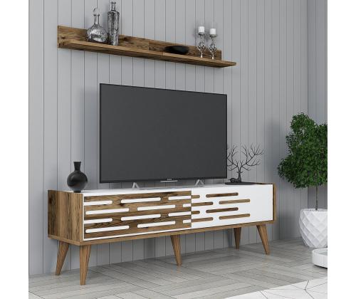 TV laud Valensiya 140 - Walnut, White