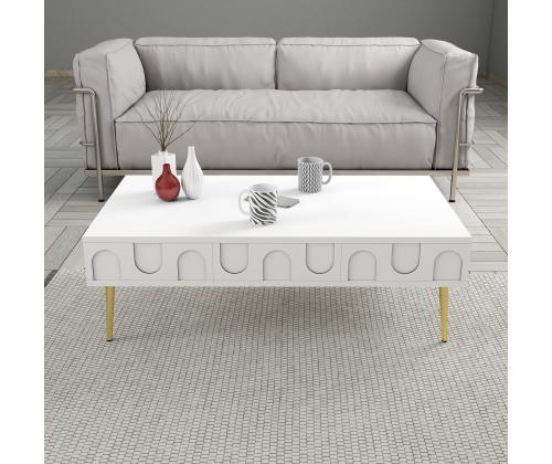 Kohvilaud Lyon 33 - White, Gold