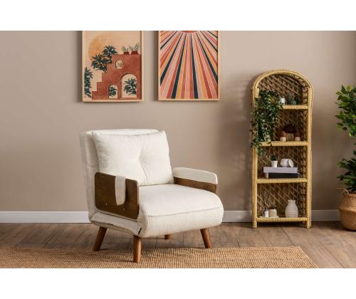 Diivan Cosmo Single - Teddy Fabric-White