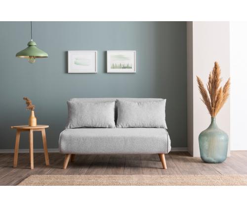 Diivan Folde 2-Seater - Teddy Fabric - Grey