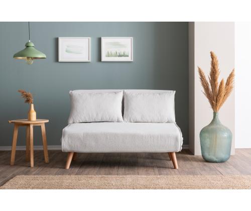 Diivan Folde 2-Seater - Teddy Fabric - White