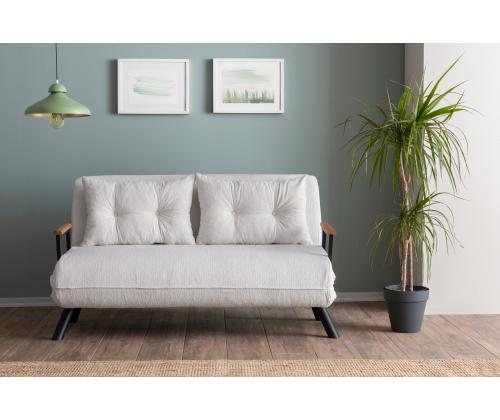 Diivan Sando 2-Seater - Teddy Fabric - White