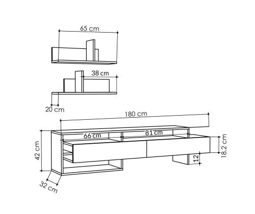 TV laud Gara - Light Mocha