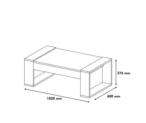 Kohvilaud Venüs - Walnut, White