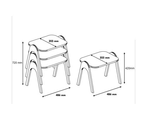 Mööblikomplekt lauad Paris - Walnut, White