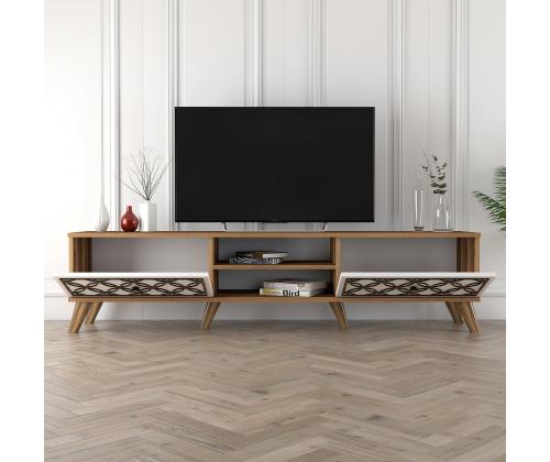TV laud Class - Walnut, White