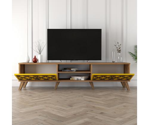 TV laud Class - Walnut, Yellow