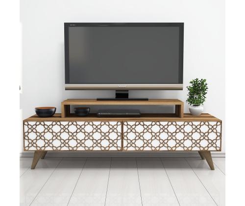 TV laud City - Walnut, White