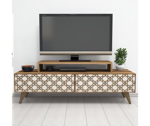 TV laud City - Walnut, Cream