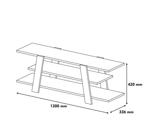 TV laud Flower - Walnut, Yellow