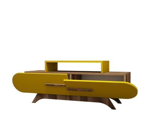 TV laud Rose - Walnut, Yellow