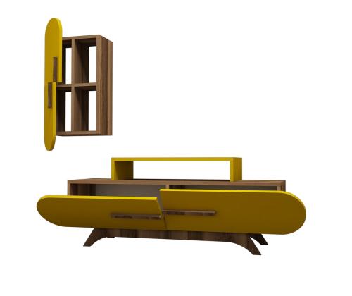 TV laud Rose S - Walnut, Yellow