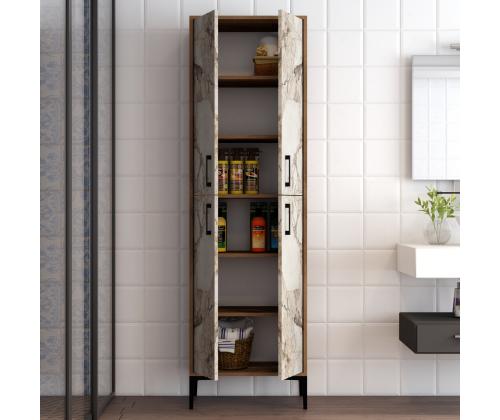 Berlin A - Walnut, White Marble