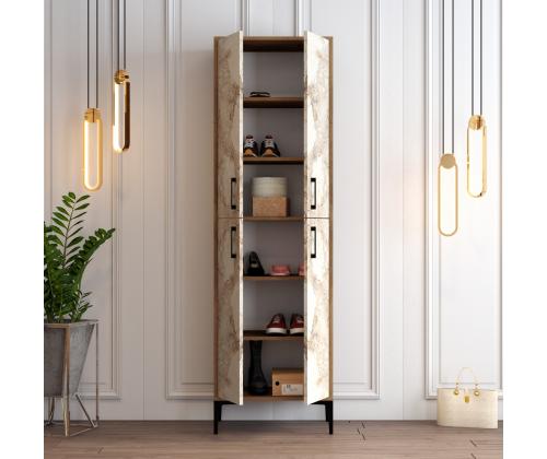 Berlin A - Walnut, White Marble