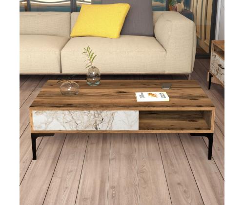 Kohvilaud Istanbul - Walnut, White Marble
