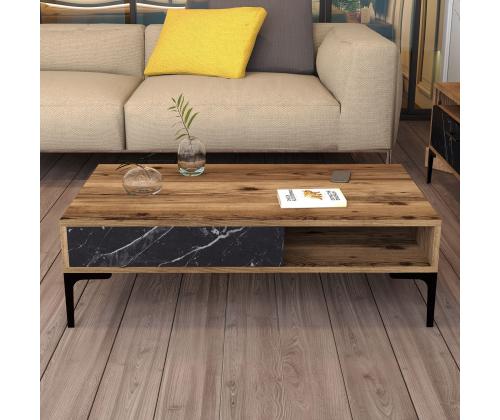 Kohvilaud Istanbul - Walnut, Black Marble