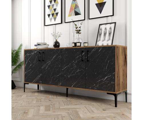 Kiev - Walnut, Black Marble