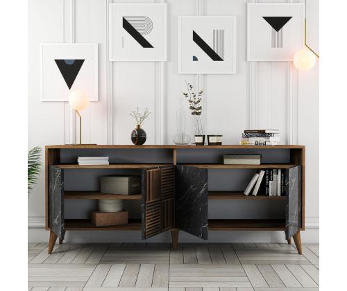 Milan - Walnut, Black Marble