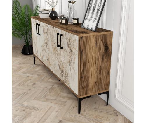 Kiev 160 - Walnut, White Marble