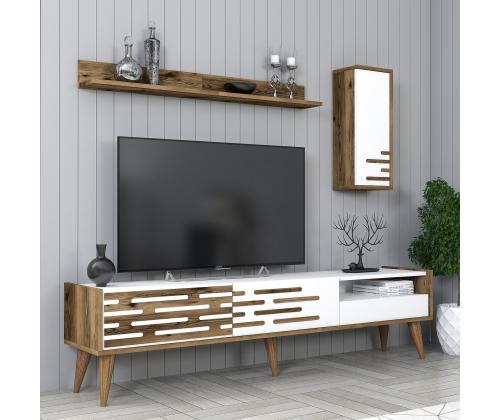 TV laud Valensiya - Walnut, White